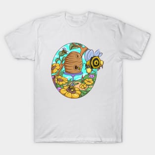 Bees on the hive - Beecore T-Shirt